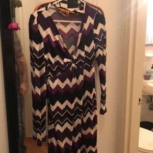 Tory Burch zig zag dress 100% silk